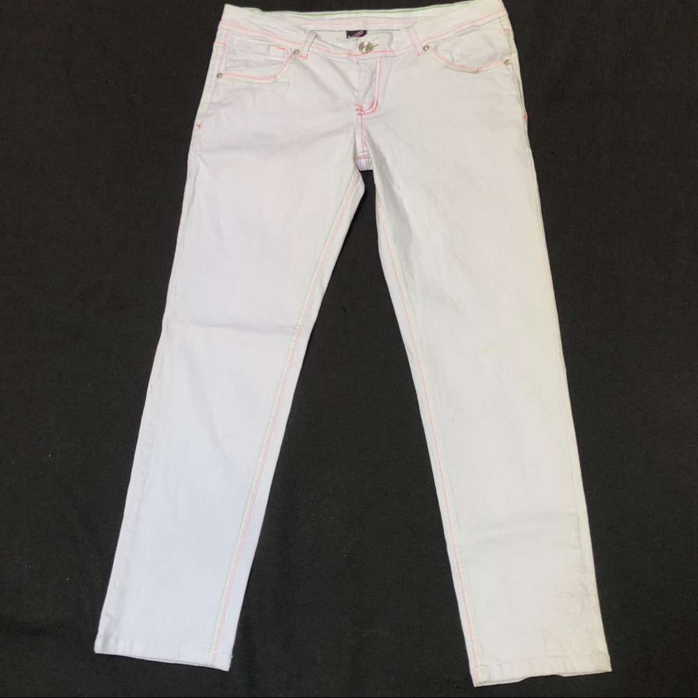 Decoded women’s White Jeans sz 9 Multicolor Topsti